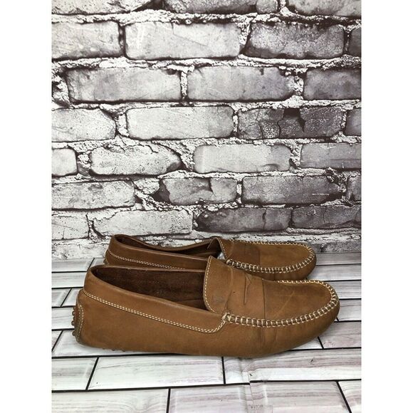 JP Tods Brown Leather Penny Loafers Driving Slip On Shoes Men Sz 10.5M US/44EU - Picture 12 of 16